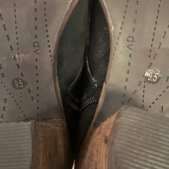 Black nubuck suede Dolce Vita black ankle booties with silver metal accents, 9.5 - Picture 9 of 13